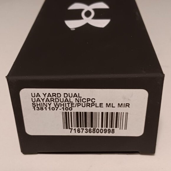 UNDER ARMOUR Sunglasses YARD DUAL Shiny White Frames Purple Mirror Lens NEW - Picture 7 of 9